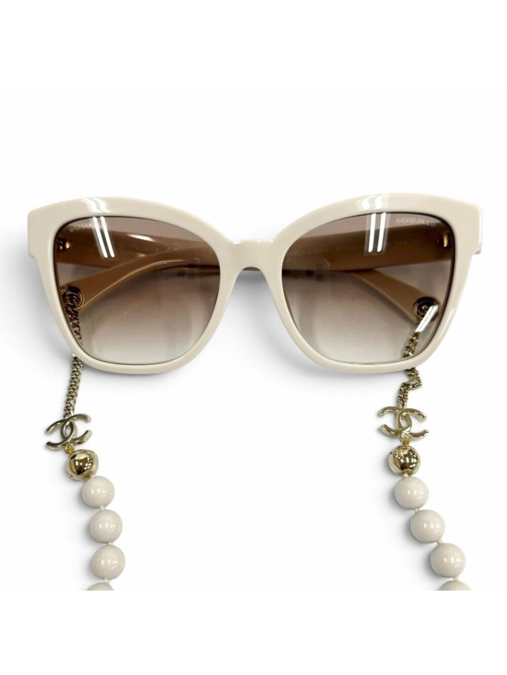 Chanel CC Logo Ball Chain Sunglasses Light Beige Eyewear